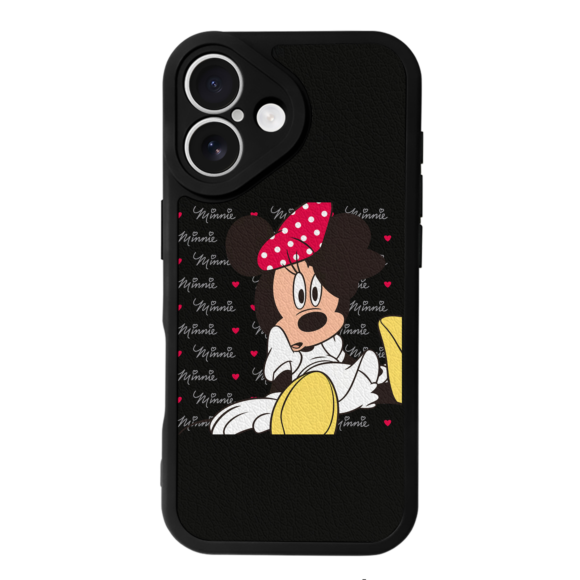 （画像用） ミッキーマウス Mickey Mouse 【iPhone 16シリーズ対応】シリコンスマホケース（レザー調） 材質：シリコン